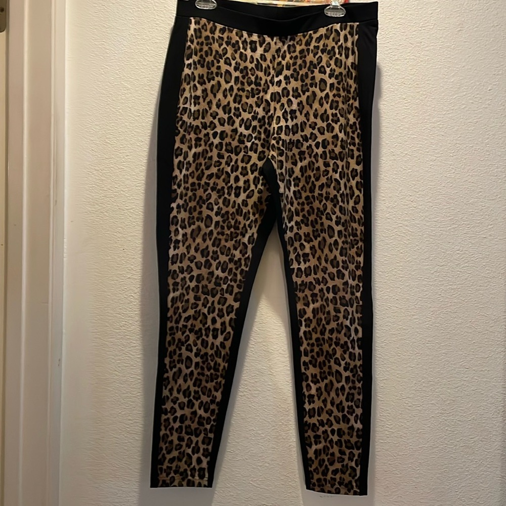 Stretch pants Leopard print and black